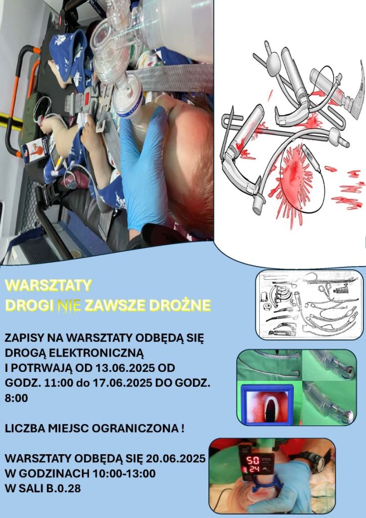 Plakat z informacją o warsztatach "Drogi nie zawsze drożne"